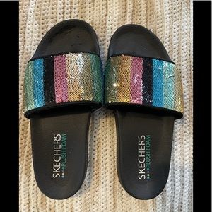 Skechers sequin slides